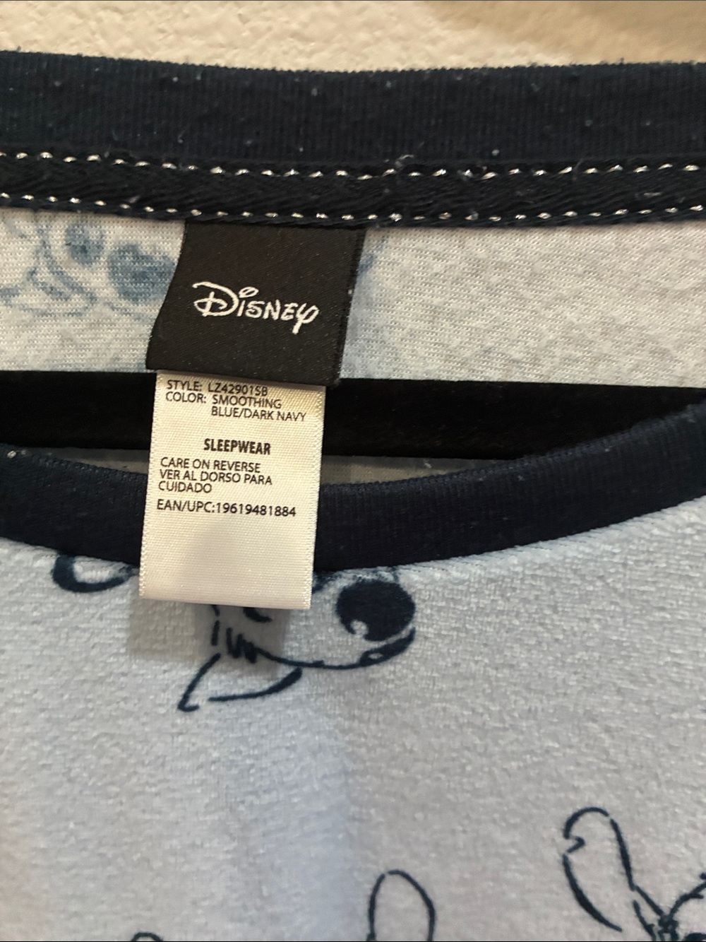 Disney Light Blue & Navy Stitch Print Women's Pajama Set - Picture 4 of 8